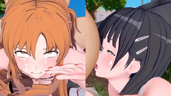 3D porn flick with Asuna and Inopic Suguga on Xnxx