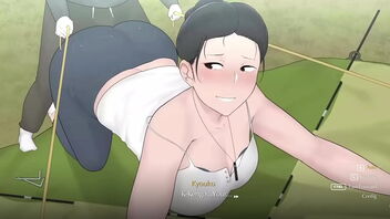 Big tits Mom and friend at summer camp in this anime style porn video.