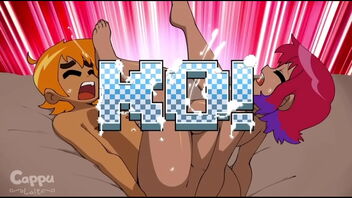 2D animated Scott Pilgrim and Ramona Flowers in hot doggy style action on xnxx.