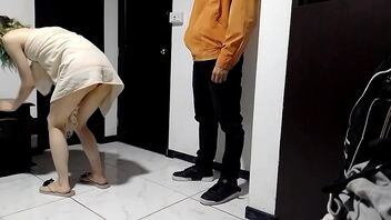 I am a wife who likes to have sex with a delivery boy after taking a shower and we both perform 69 while standing.