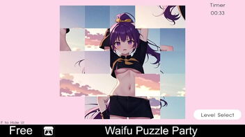 2D anime hentai game featuring Waifu Puzzle Party