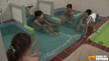 Small Japanese girls have a shower and are molested by a pervert