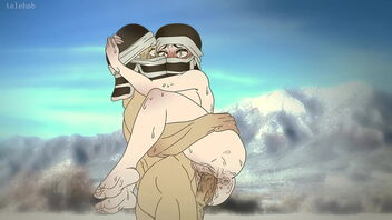 Kakushi of *telehab* gets stuck in the mountains and has to take refuge in a hentai demon slayer 2D (anime cartoon)