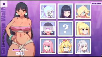 Emilia from Re:Zero in Waifu Hub's porno parody game, innocent elf gets naughty on the couch