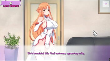 Asuna from Sword Art Online gets a pornography couch casting in Waifu Hub's Manga porn parody game PornPlay.