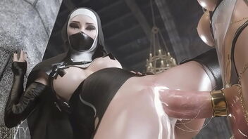 3 dimensional animated porn with a taboo theme of a nun getting naughty.