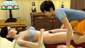 A young and innocent Japanese man who has just woken up after a onanism session decides to go and see his step mother who is laying on the bed naked. He is a virgin and that is why he is curious to see her private part and gives her oral sex.