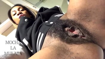 Black beauty dominates and gives a facial with cum and urinate