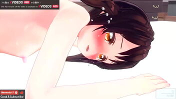 Some ASMR hentai features small boobed Japanese girl getting anal creampie