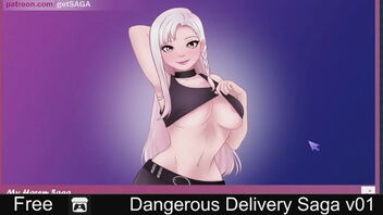 Hentai delivery girl in danger in glamour 2D porn video