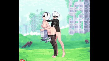 2B from Nier: Automata is a slut who loves to pummel with 9S in this anime porn.