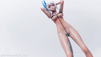 Venom Micro's cute bikini model in MMD R18 adult animation.