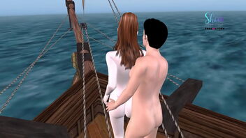 A lovely couple likes themselves on a pirate ship in this animated 3D porn.