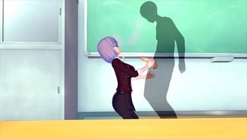 Female teacher gets some help in a rather kinky way in 3D hentai